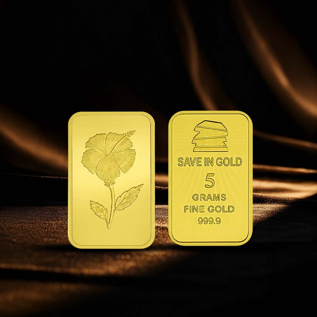 5 Grams Hibiscus Flower Gold Bar